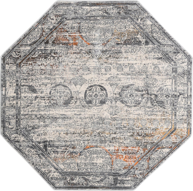 Multicolor 5' 3 x 5' 3 Finsbury Octagon Area Rug 60% Polypropylene & 40% Polyester Contemporary Carpet for Living Rooms, Dining, Offices for Sale at Rug Engine