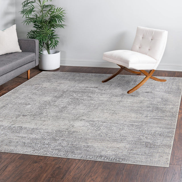 Gray 10' x 10' Finsbury Square Area Rug 60% Polypropylene & 40% Polyester Contemporary Carpet for Living Rooms, Dining, Offices for Sale at Rug Engine