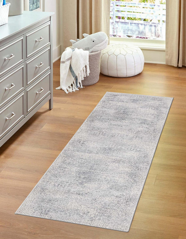 Gray 2' 7 x 12' Finsbury Runner Area Rug 60% Polypropylene & 40% Polyester Contemporary Carpet for Living Rooms, Dining, Offices for Sale at Rug Engine