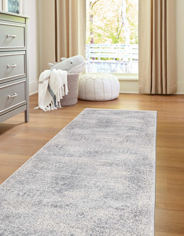Gray 2' x 6' Finsbury Runner Area Rug 60% Polypropylene & 40% Polyester Contemporary Carpet for Living Rooms, Dining, Offices for Sale at Rug Engine