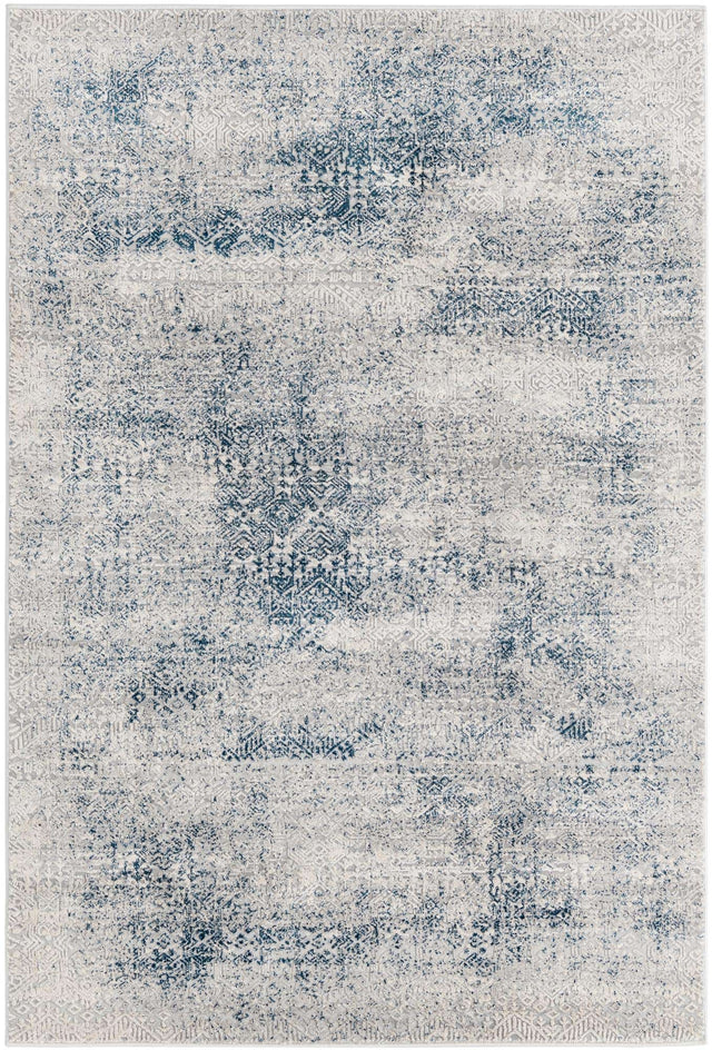 Blue 4' x 6' Finsbury Rectangle Area Rug 60% Polypropylene & 40% Polyester Contemporary Carpet for Living Rooms, Dining, Offices for Sale at Rug Engine
