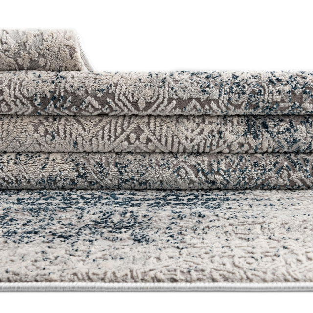Blue 7' 10 x 7' 10 Finsbury Square Area Rug 60% Polypropylene & 40% Polyester Contemporary Carpet for Living Rooms, Dining, Offices for Sale at Rug Engine