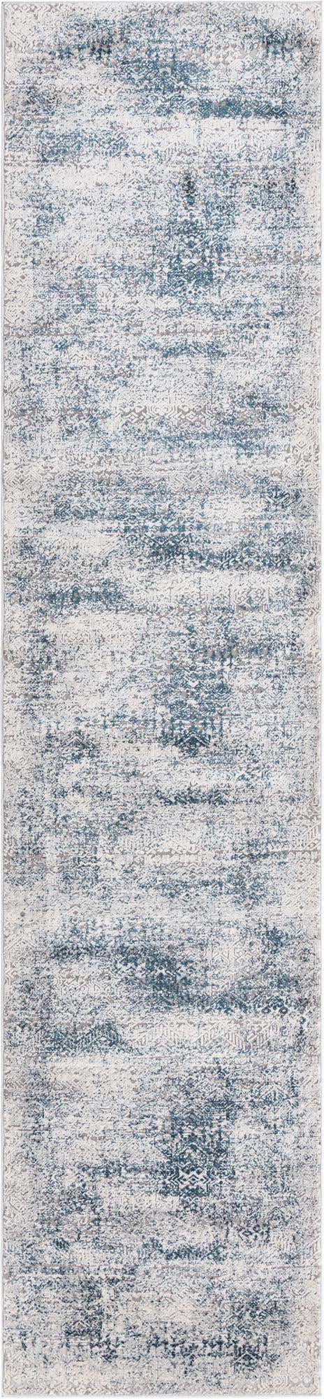 Blue 2' 7 x 12' Finsbury Runner Area Rug 60% Polypropylene & 40% Polyester Contemporary Carpet for Living Rooms, Dining, Offices for Sale at Rug Engine