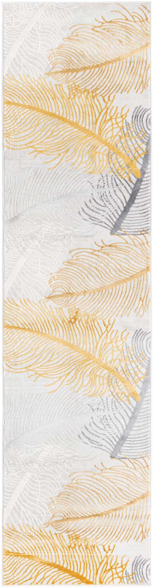 Yellow Gray 2' x 8' Finsbury Runner Area Rug 60% Polypropylene & 40% Polyester Contemporary Carpet for Living Rooms, Dining, Offices for Sale at Rug Engine