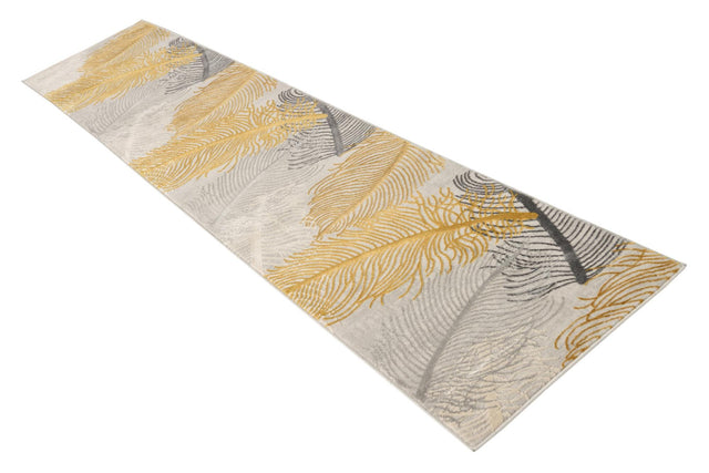 Yellow Gray 2' x 9' 10 Finsbury Runner Area Rug 60% Polypropylene & 40% Polyester Contemporary Carpet for Living Rooms, Dining, Offices for Sale at Rug Engine
