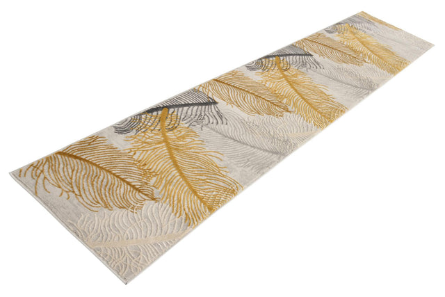 Yellow Gray 2' x 9' 10 Finsbury Runner Area Rug 60% Polypropylene & 40% Polyester Contemporary Carpet for Living Rooms, Dining, Offices for Sale at Rug Engine