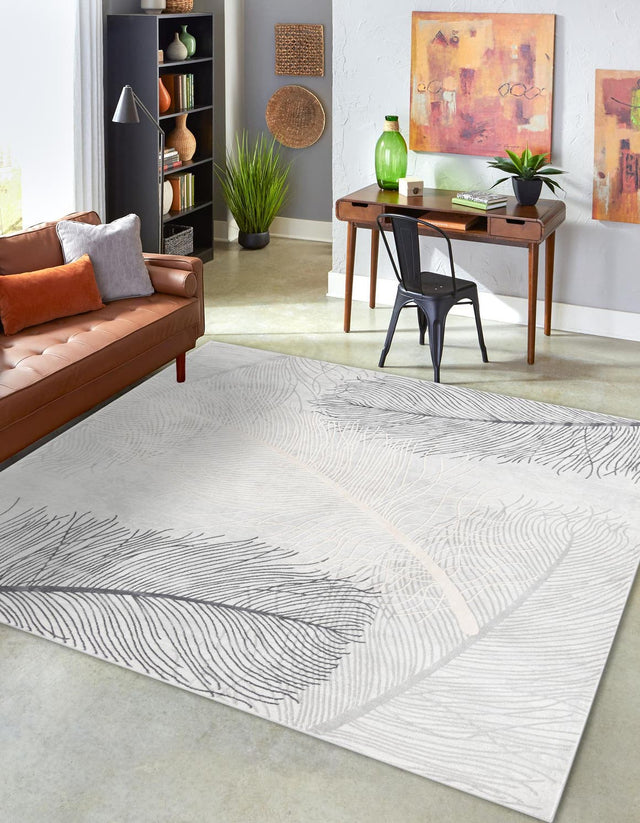 Gray 7' 10 x 7' 10 Finsbury Square Area Rug 60% Polypropylene & 40% Polyester Contemporary Carpet for Living Rooms, Dining, Offices for Sale at Rug Engine