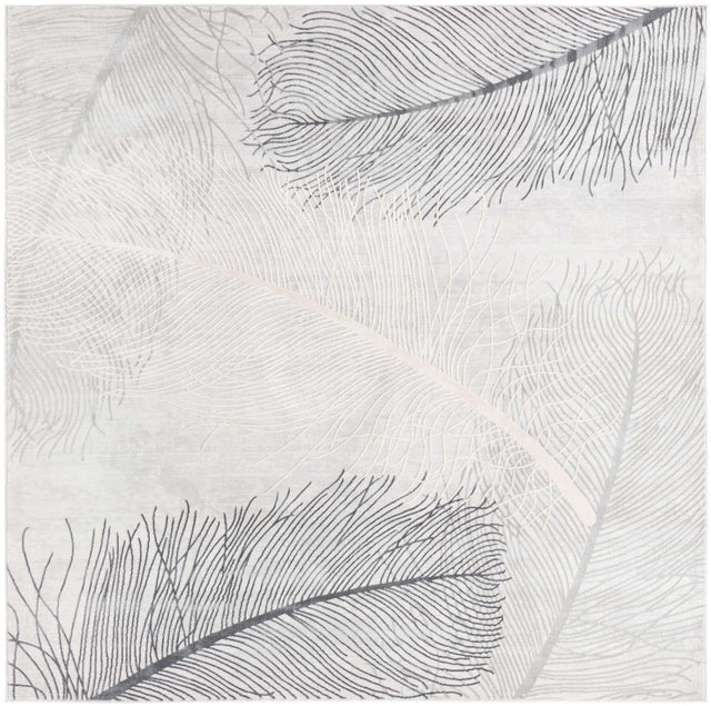Gray 7' 10 x 7' 10 Finsbury Square Area Rug 60% Polypropylene & 40% Polyester Contemporary Carpet for Living Rooms, Dining, Offices for Sale at Rug Engine