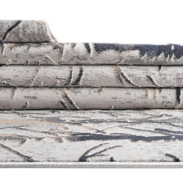 Gray 3' 3 x 5' 3 Finsbury Rectangle Area Rug 60% Polypropylene & 40% Polyester Contemporary Carpet for Living Rooms, Dining, Offices for Sale at Rug Engine