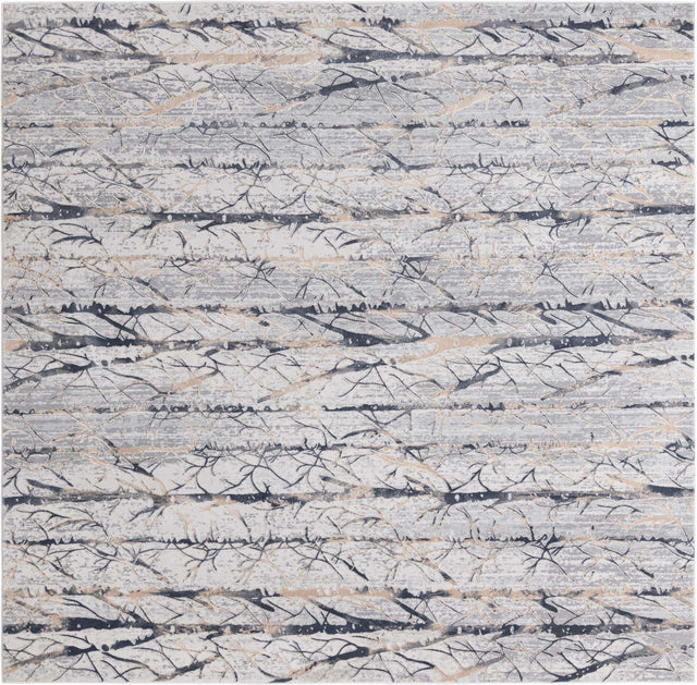 Gray 7' 10 x 7' 10 Finsbury Square Area Rug 60% Polypropylene & 40% Polyester Contemporary Carpet for Living Rooms, Dining, Offices for Sale at Rug Engine