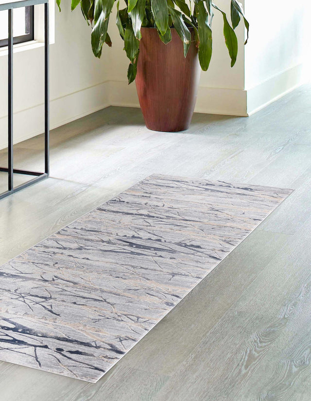 Gray 2' x 6' Finsbury Runner Area Rug 60% Polypropylene & 40% Polyester Contemporary Carpet for Living Rooms, Dining, Offices for Sale at Rug Engine