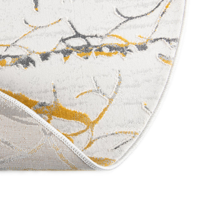 Yellow and Gray 5' 3 x 8' Finsbury Oval Area Rug 60% Polypropylene & 40% Polyester Contemporary Carpet for Living Rooms, Dining, Offices for Sale at Rug Engine