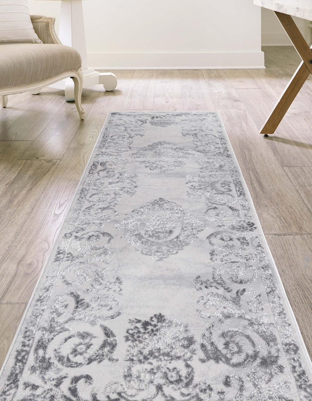 Gray 2' x 9' 10 Finsbury Runner Area Rug 60% Polypropylene & 40% Polyester Contemporary Carpet for Living Rooms, Dining, Offices for Sale at Rug Engine