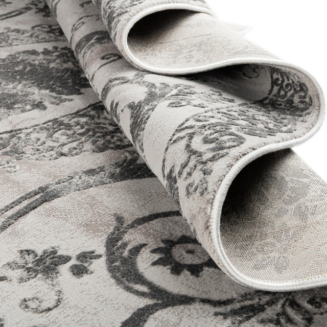 Gray 2' 7 x 12' Finsbury Runner Area Rug 60% Polypropylene & 40% Polyester Contemporary Carpet for Living Rooms, Dining, Offices for Sale at Rug Engine
