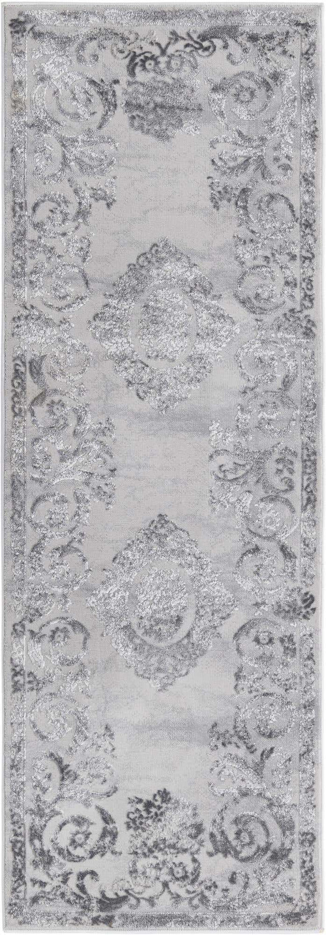 Gray 2' x 6' Finsbury Runner Area Rug 60% Polypropylene & 40% Polyester Contemporary Carpet for Living Rooms, Dining, Offices for Sale at Rug Engine