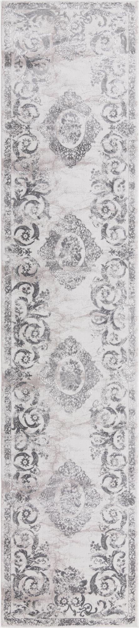 Gray 2' 7 x 12' Finsbury Runner Area Rug 60% Polypropylene & 40% Polyester Contemporary Carpet for Living Rooms, Dining, Offices for Sale at Rug Engine