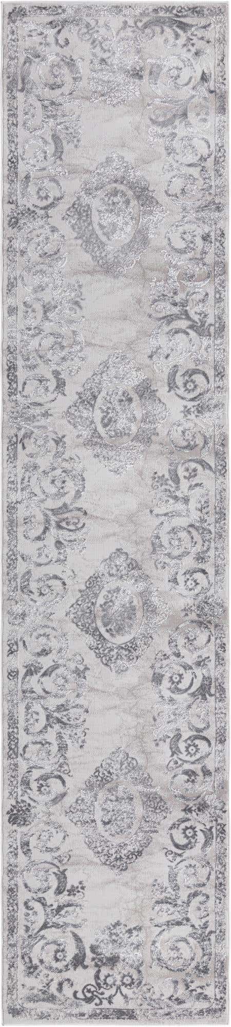 Gray 2' 7 x 12' Finsbury Runner Area Rug 60% Polypropylene & 40% Polyester Contemporary Carpet for Living Rooms, Dining, Offices for Sale at Rug Engine