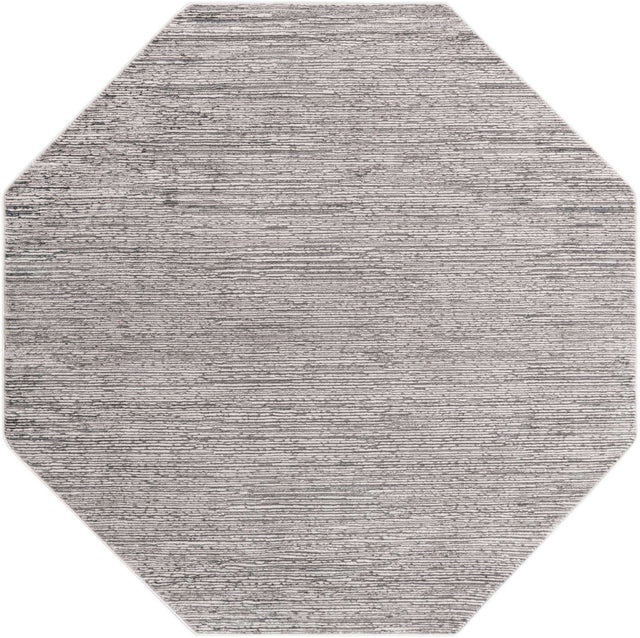 Gray 7' 10 x 7' 10 Finsbury Octagon Area Rug 60% Polypropylene & 40% Polyester Contemporary Carpet for Living Rooms, Dining, Offices for Sale at Rug Engine