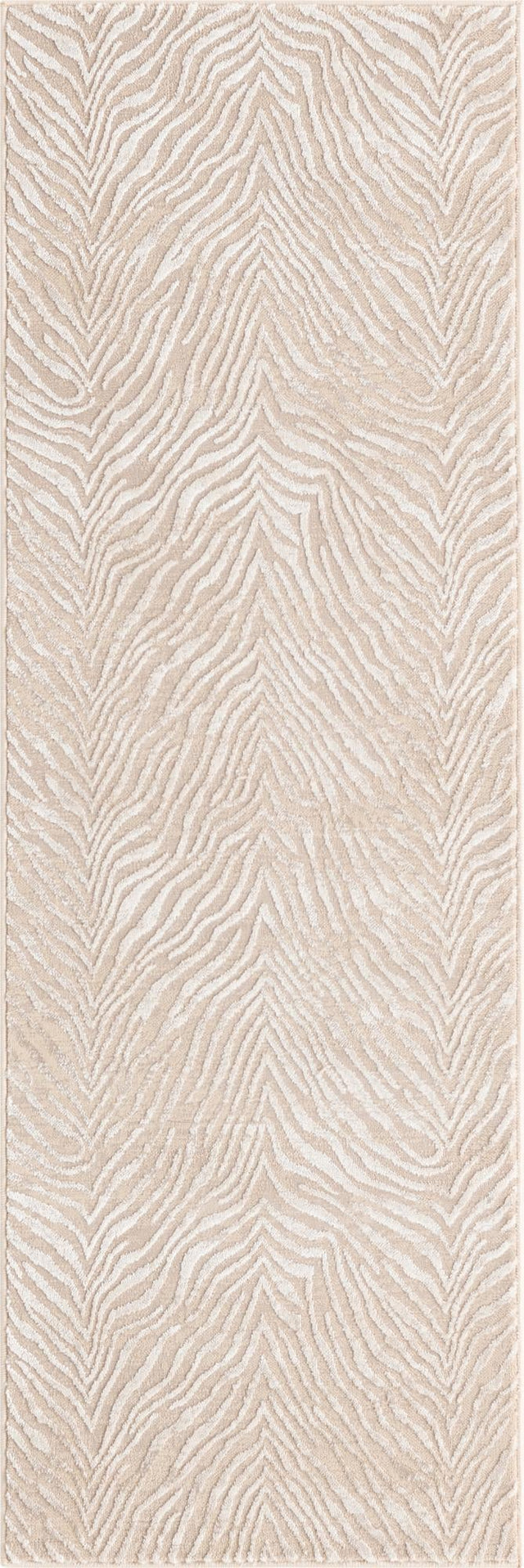Ivory Beige 2' x 6' Finsbury Runner Area Rug 60% Polypropylene & 40% Polyester Contemporary Carpet for Living Rooms, Dining, Offices for Sale at Rug Engine