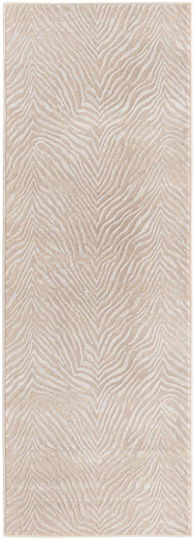Ivory Beige 2' x 6' Finsbury Runner Area Rug 60% Polypropylene & 40% Polyester Contemporary Carpet for Living Rooms, Dining, Offices for Sale at Rug Engine