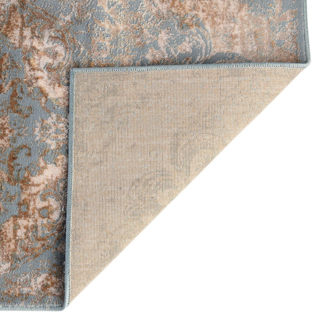Teal 7' 10 x 7' 10 Highbury Square Area Rug 60% Polypropylene & 40% Polyester With Jute Backing Vintage Distressed Traditional Carpet for Sale at Rug Engine