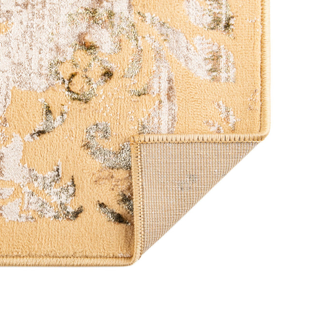 Yellow 2' x 9' 10 Highbury Runner Area Rug 60% Polypropylene & 40% Polyester With Jute Backing Vintage Distressed Traditional Carpet for Sale at Rug Engine
