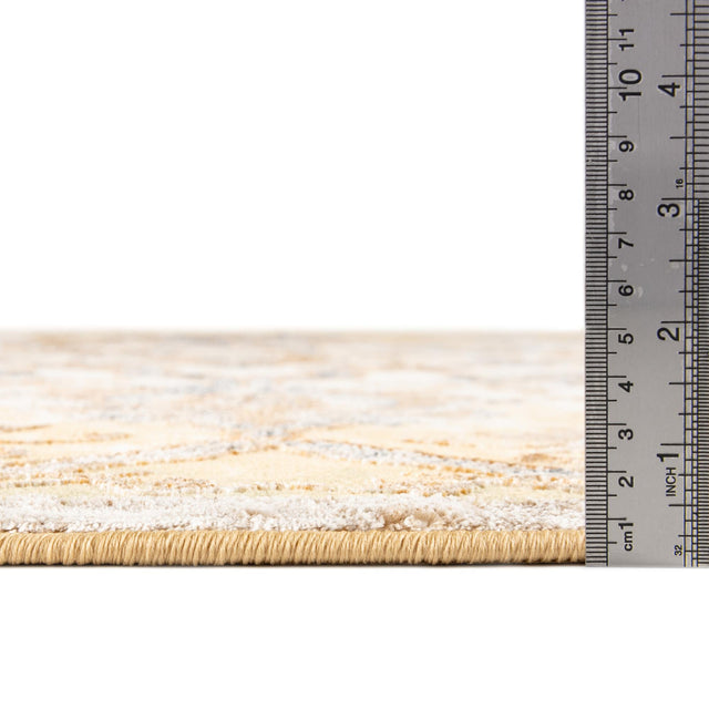 Yellow 7' 10 x 7' 10 Highbury Octagon Area Rug 60% Polypropylene & 40% Polyester With Jute Backing Vintage Distressed Traditional Carpet for Sale at Rug Engine
