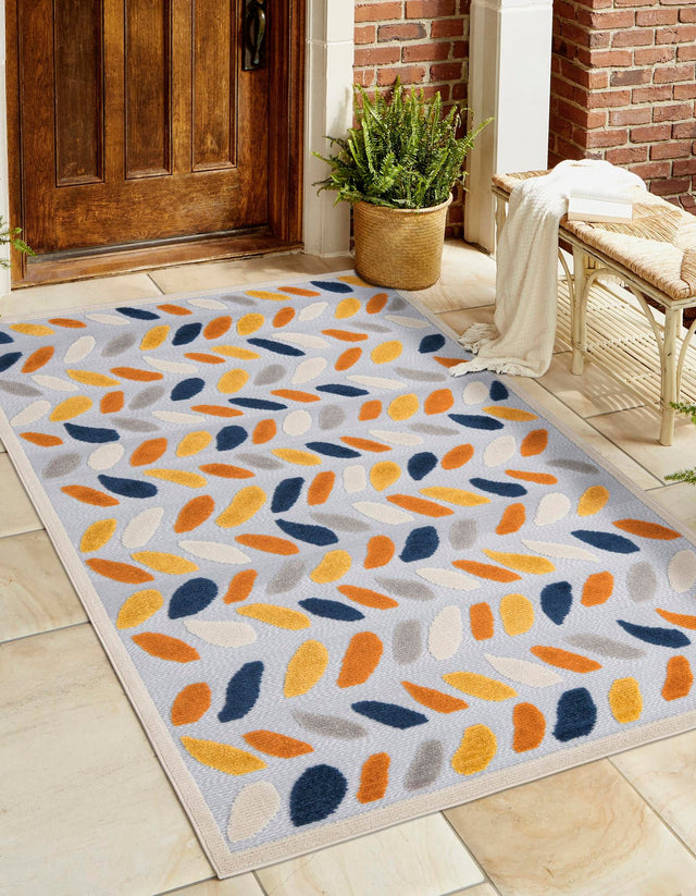 Gray 5' 3 x 8' Aruba Outdoor Rectangle Area Rug Weather Resistant for Patio, Deck, Terrace, Balcony, Porch for Sale at Rug Engine