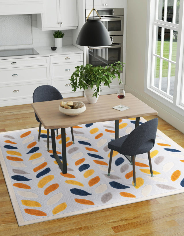 Gray 7' 10 x 7' 10 Aruba Outdoor Square Area Rug Weather Resistant for Patio, Deck, Terrace, Balcony, Porch for Sale at Rug Engine