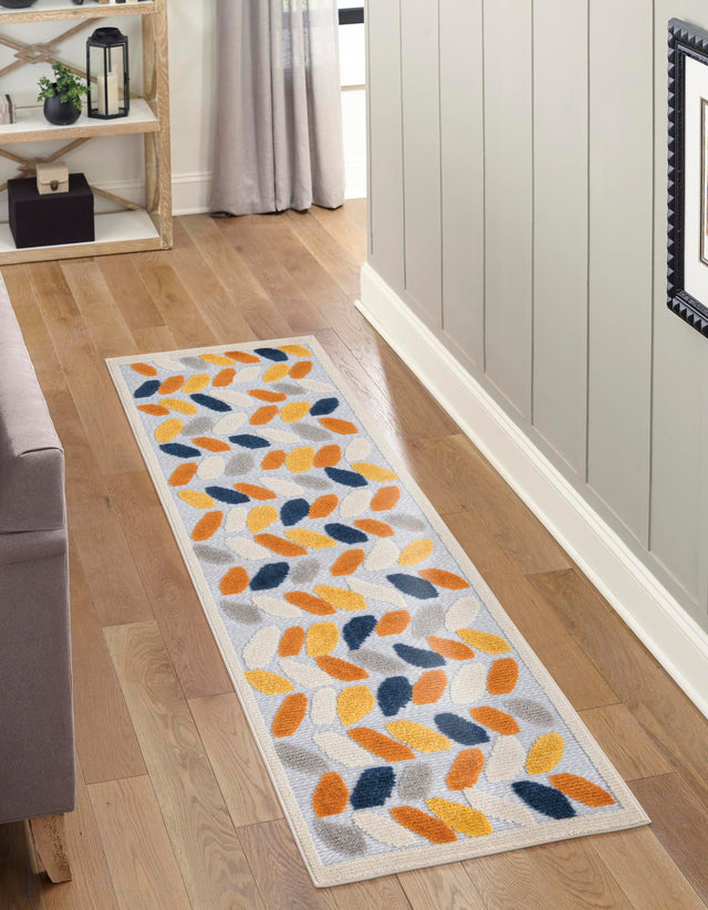 Gray 2' x 6' Aruba Outdoor Runner Area Rug Weather Resistant for Patio, Deck, Terrace, Balcony, Porch for Sale at Rug Engine