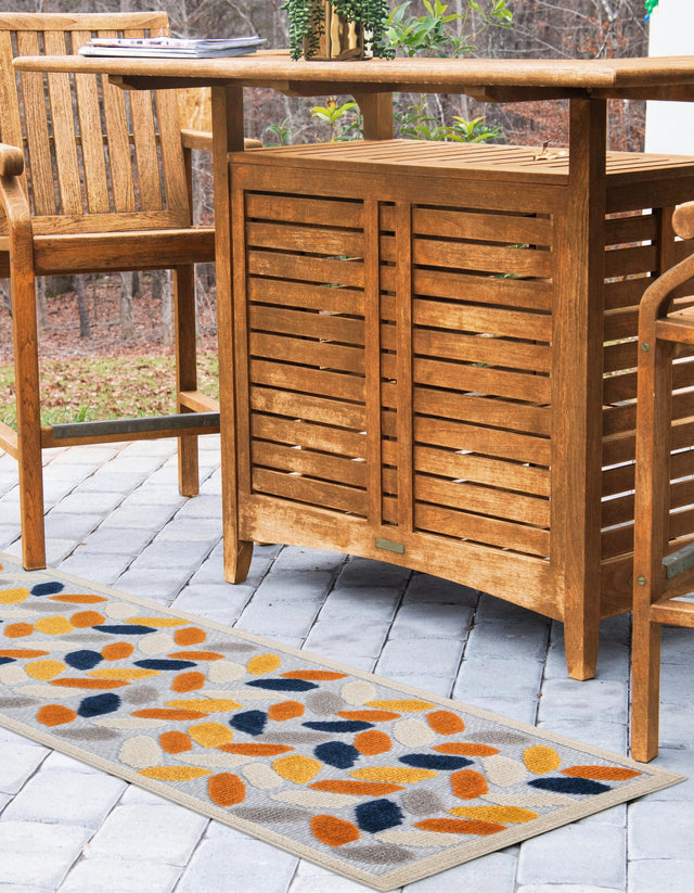 Gray 2' x 6' Aruba Outdoor Runner Area Rug Weather Resistant for Patio, Deck, Terrace, Balcony, Porch for Sale at Rug Engine