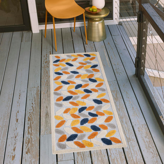 Gray 2' x 6' Aruba Outdoor Runner Area Rug Weather Resistant for Patio, Deck, Terrace, Balcony, Porch for Sale at Rug Engine