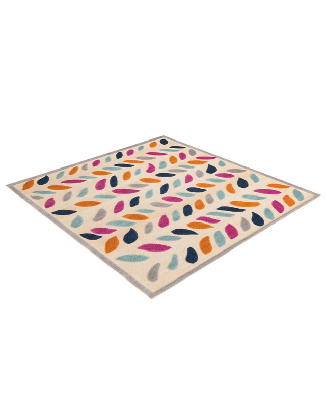 Beige 7' 10 x 7' 10 Aruba Outdoor Square Area Rug Weather Resistant for Patio, Deck, Terrace, Balcony, Porch for Sale at Rug Engine