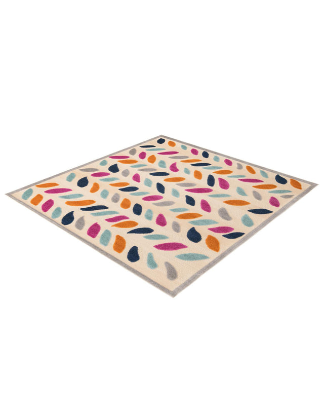 Beige 7' 10 x 7' 10 Aruba Outdoor Square Area Rug Weather Resistant for Patio, Deck, Terrace, Balcony, Porch for Sale at Rug Engine