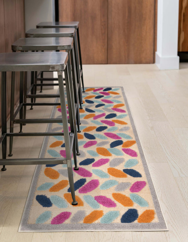 Beige 2' x 6' Aruba Outdoor Runner Area Rug Weather Resistant for Patio, Deck, Terrace, Balcony, Porch for Sale at Rug Engine