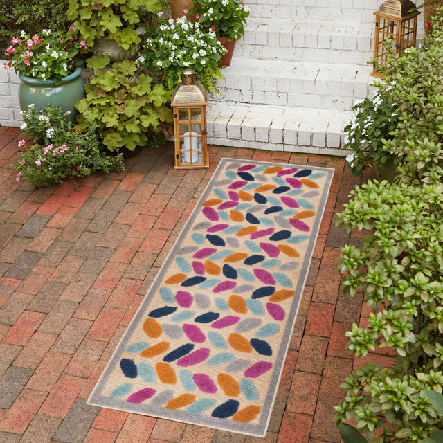 Beige 2' x 6' Aruba Outdoor Runner Area Rug Weather Resistant for Patio, Deck, Terrace, Balcony, Porch for Sale at Rug Engine