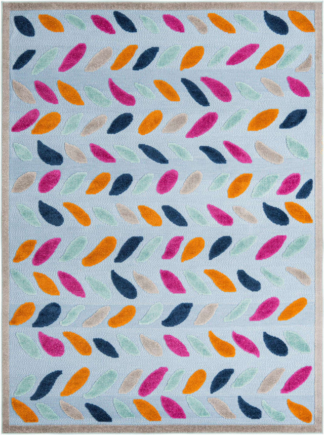 Blue 7' x 10' Aruba Outdoor Rectangle Area Rug Weather Resistant for Patio, Deck, Terrace, Balcony, Porch for Sale at Rug Engine