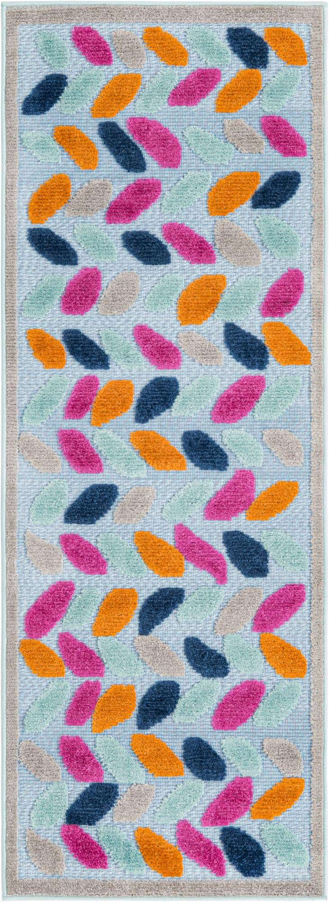 Blue 2' x 6' Aruba Outdoor Runner Area Rug Weather Resistant for Patio, Deck, Terrace, Balcony, Porch for Sale at Rug Engine
