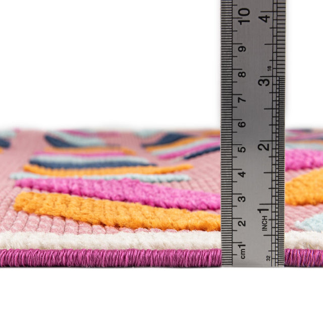 Pink 9' x 12' Aruba Outdoor Rectangle Area Rug Weather Resistant for Patio, Deck, Terrace, Balcony, Porch for Sale at Rug Engine