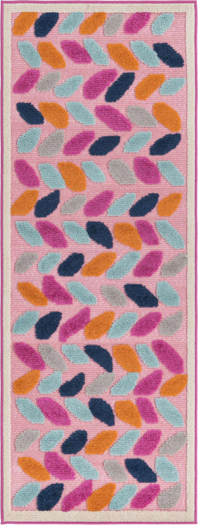 Pink 2' x 6' Aruba Outdoor Runner Area Rug Weather Resistant for Patio, Deck, Terrace, Balcony, Porch for Sale at Rug Engine