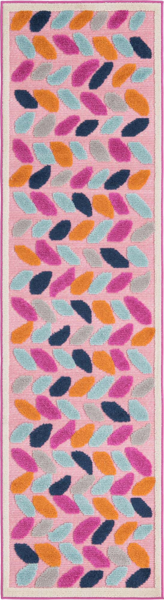 Pink 2' x 8' Aruba Outdoor Runner Area Rug Weather Resistant for Patio, Deck, Terrace, Balcony, Porch for Sale at Rug Engine