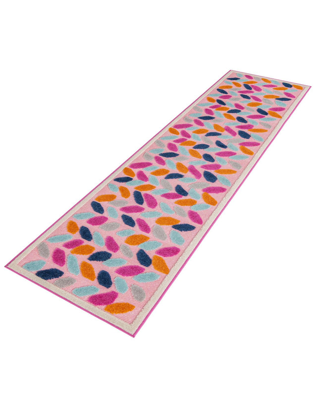 Pink 2' x 10' Aruba Outdoor Runner Area Rug Weather Resistant for Patio, Deck, Terrace, Balcony, Porch for Sale at Rug Engine