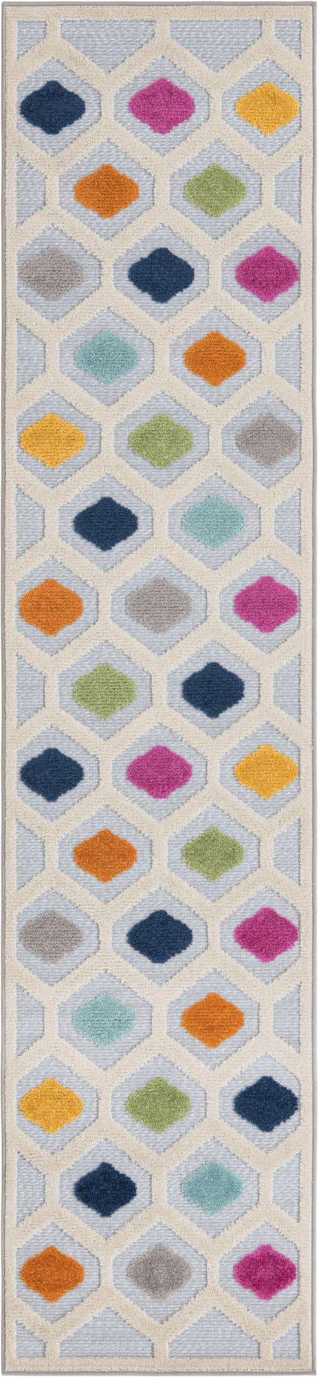 Gray 2' x 10' Aruba Outdoor Runner Area Rug Weather Resistant for Patio, Deck, Terrace, Balcony, Porch for Sale at Rug Engine