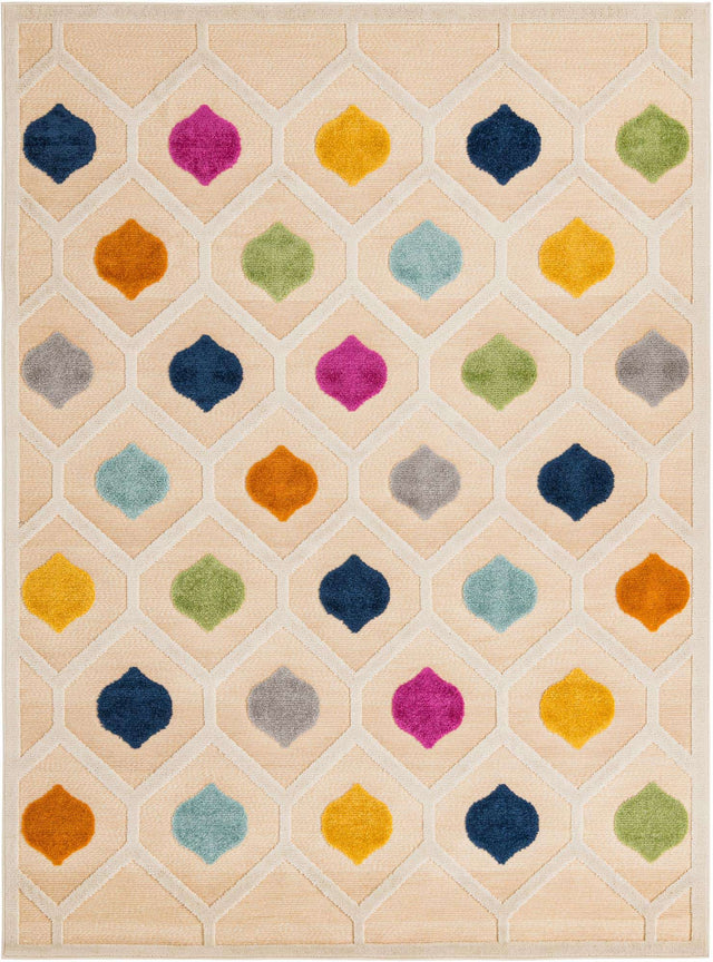 Beige 7' 10 x 10' Aruba Outdoor Rectangle Area Rug Weather Resistant for Patio, Deck, Terrace, Balcony, Porch for Sale at Rug Engine