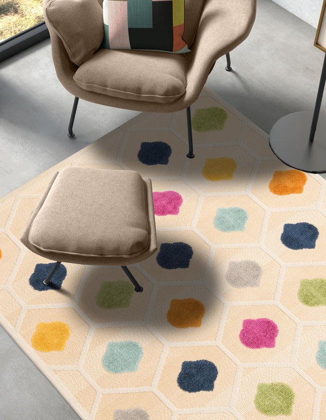 Beige 6' x 9' Aruba Outdoor Rectangle Area Rug Weather Resistant for Patio, Deck, Terrace, Balcony, Porch for Sale at Rug Engine
