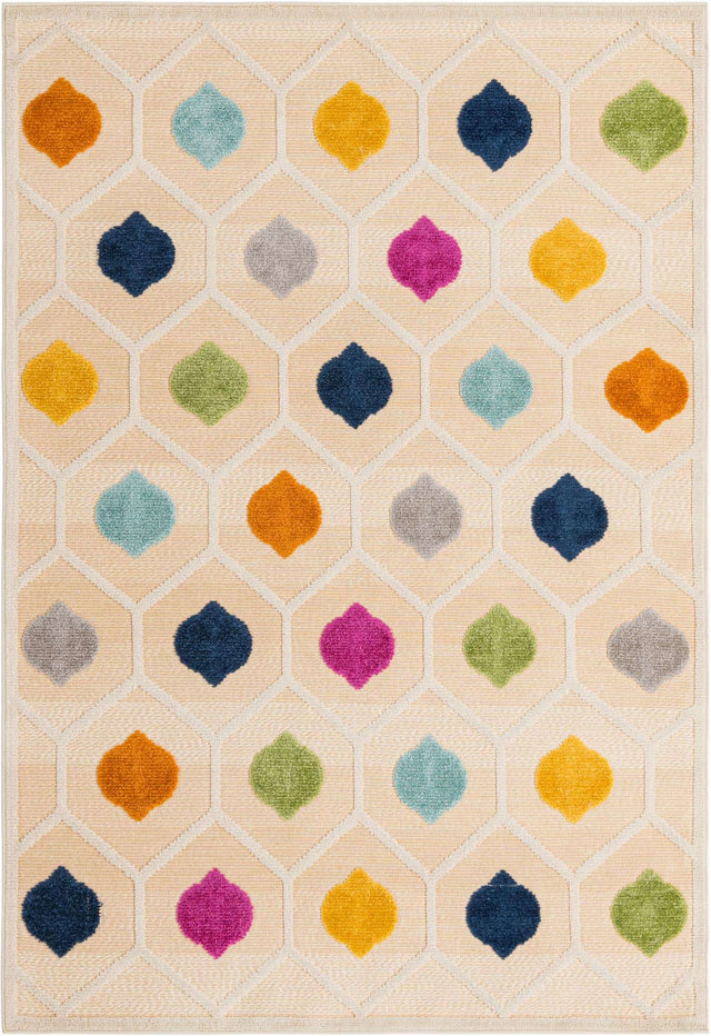Beige 5' 3 x 8' Aruba Outdoor Rectangle Area Rug Weather Resistant for Patio, Deck, Terrace, Balcony, Porch for Sale at Rug Engine