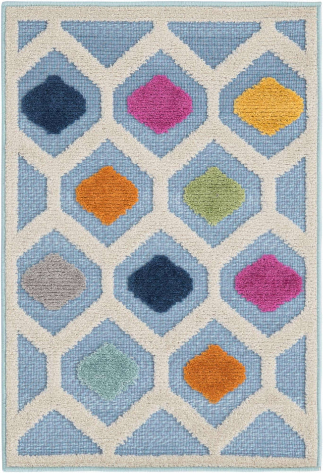 Blue 2' x 3' Aruba Outdoor Rectangle Area Rug Weather Resistant for Patio, Deck, Terrace, Balcony, Porch for Sale at Rug Engine