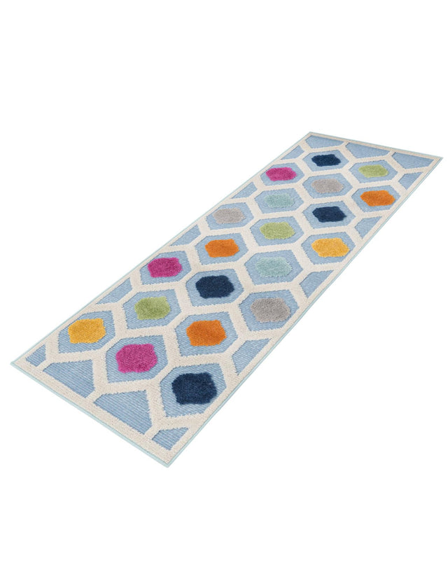 Blue 2' x 6' Aruba Outdoor Runner Area Rug Weather Resistant for Patio, Deck, Terrace, Balcony, Porch for Sale at Rug Engine