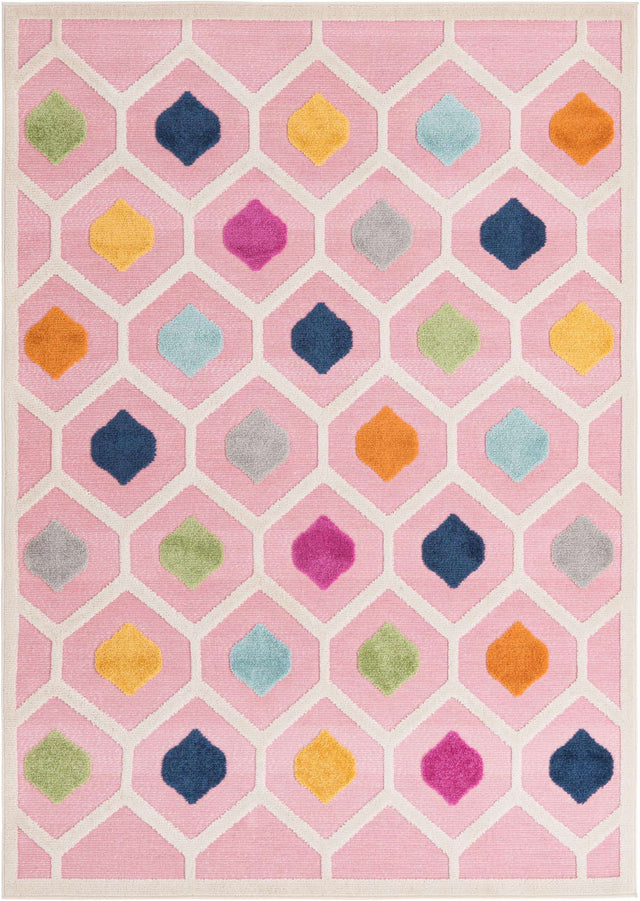 Pink 6' x 9' Aruba Outdoor Rectangle Area Rug Weather Resistant for Patio, Deck, Terrace, Balcony, Porch for Sale at Rug Engine
