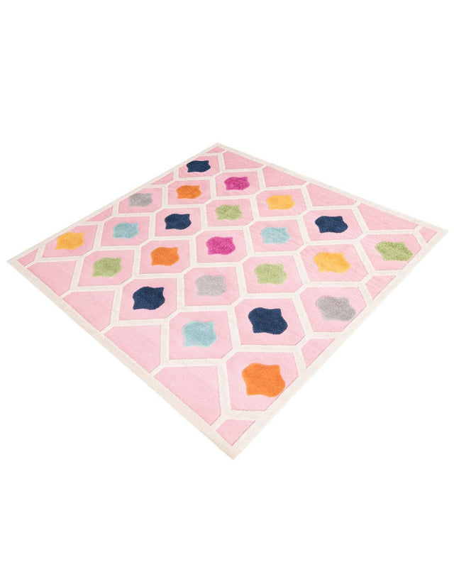 Pink 7' 10 x 7' 10 Aruba Outdoor Square Area Rug Weather Resistant for Patio, Deck, Terrace, Balcony, Porch for Sale at Rug Engine